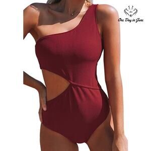 Cupshe One Shoulder Cut Out One Piece Swimsuit Size S